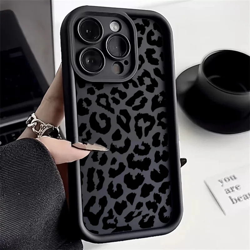 Cheap Tablet Accessories - 블랙 레오파드 프린트 패턴 실리콘 케이스