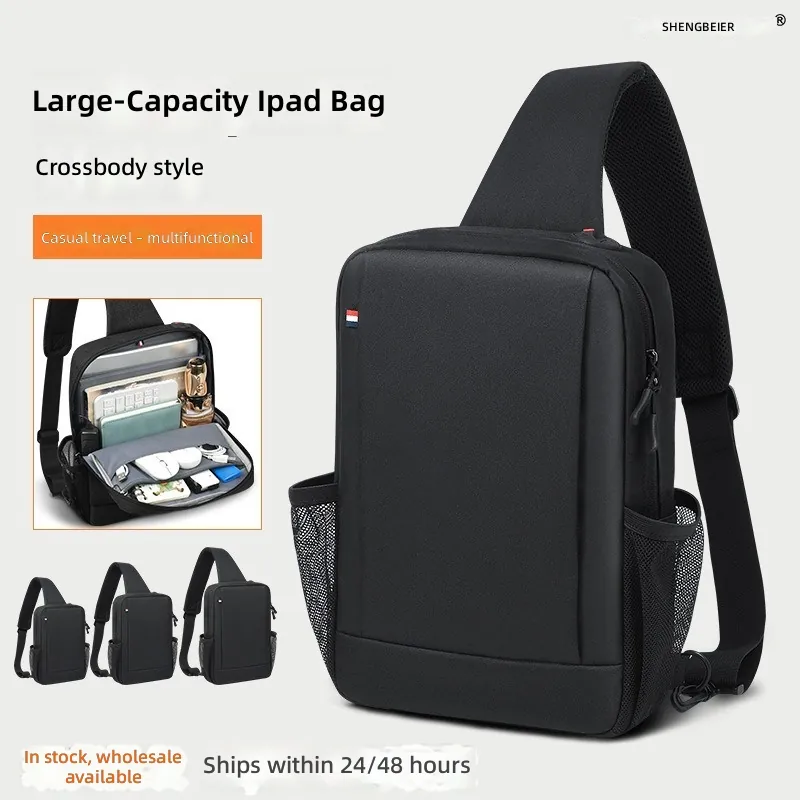 Tablet Accessories Bag - 크로스바디 스트랩이 있는 남성용 대용량 아이패드