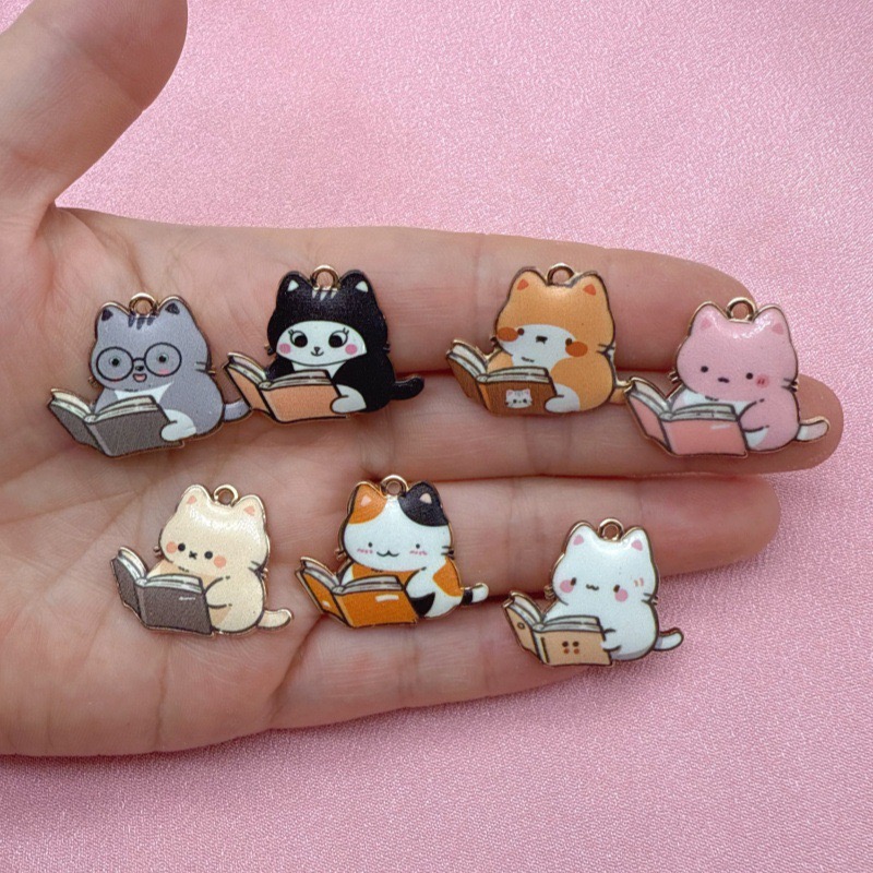Mobile & Tablet Accessories - 12pcs 만화 귀여운 합금 인쇄 펜던트