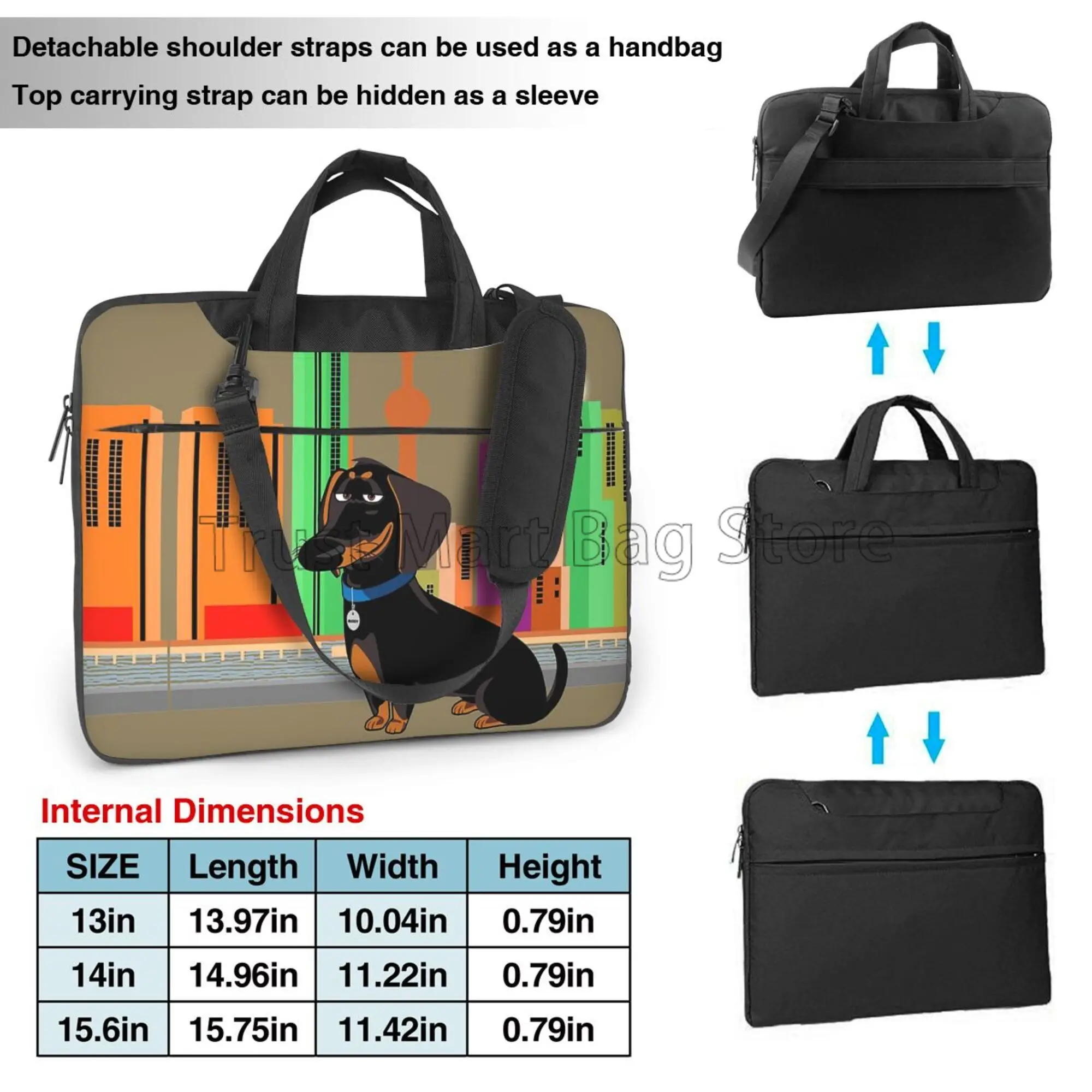 귀여운 닥스훈트 프린트 노트북 운반 가방 케이스 노트북 - Tablet Accessories Bag 리뷰 및 가격