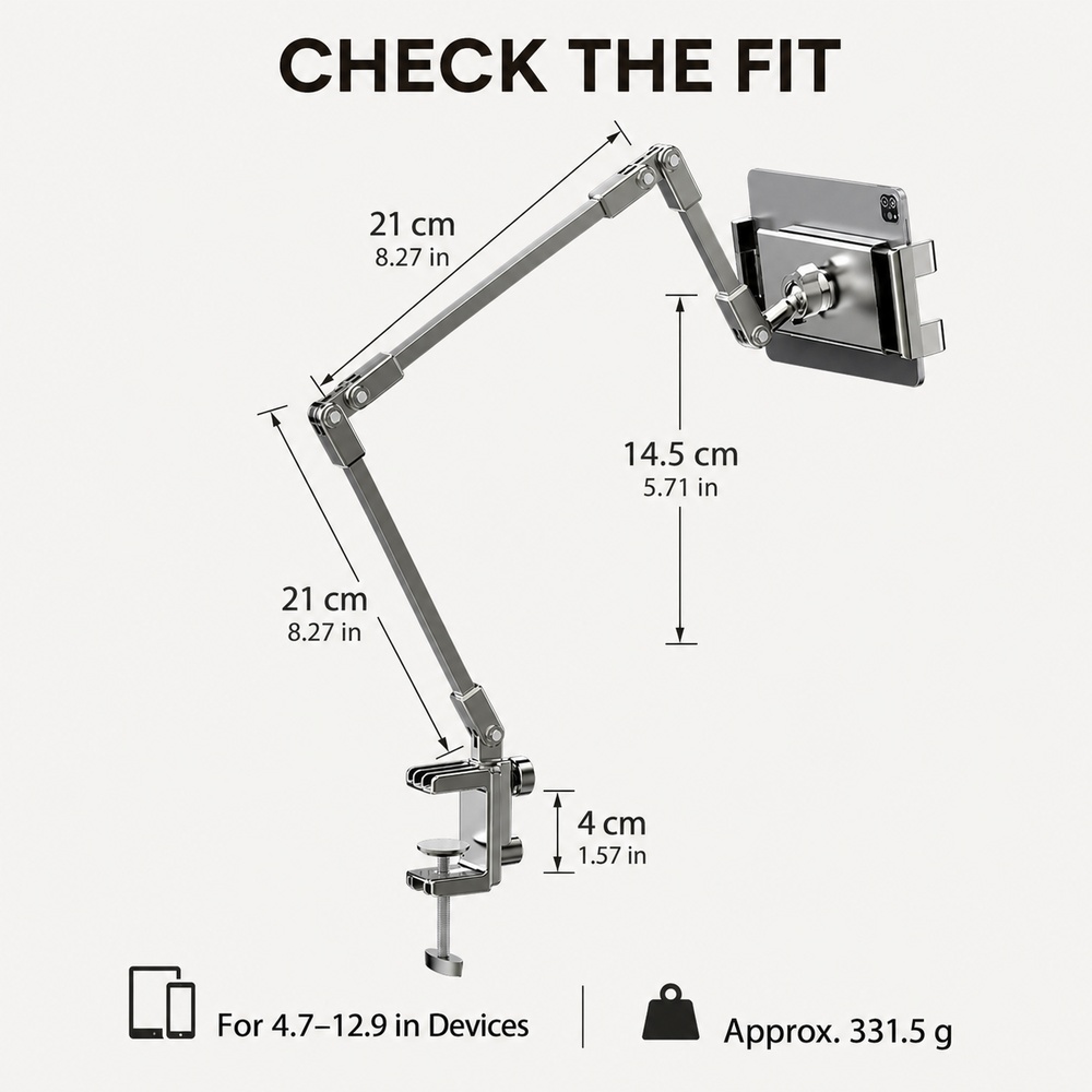 4.7-12.9인치 휴대폰/태블릿용 조절 가능한 침대  - Essential Tablet Accessories 리뷰 및 가격