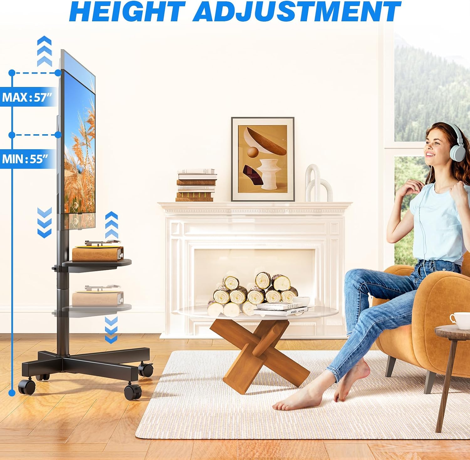 23-65인치 평면/곡면 TV(최대 88lbs)용 이동 - Mobile & Tablet Accessories 리뷰 및 가격