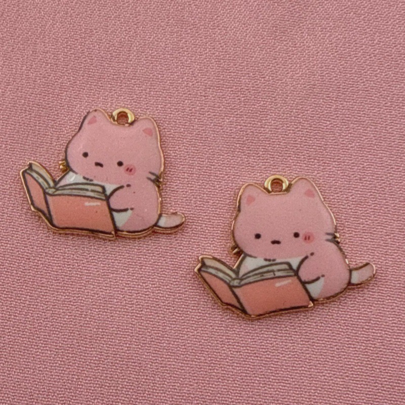 12pcs 만화 귀여운 합금 인쇄 펜던트 고양이 액세서 - Mobile & Tablet Accessories 리뷰 및 가격
