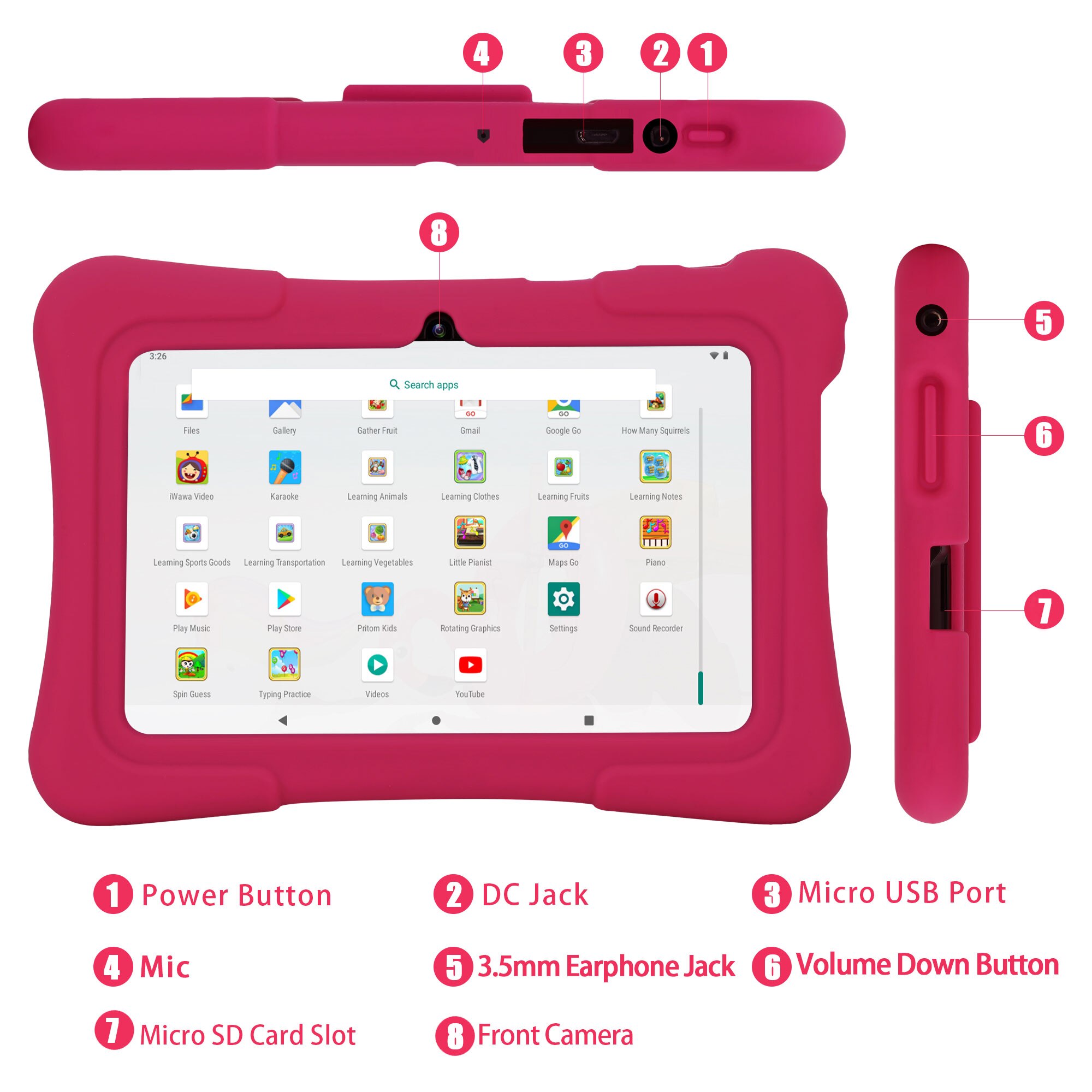 프리톰 7인치 키즈 태블릿 쿼드 코어 안드로이드 13  - Kids Tablet With Accessories 리뷰 및 가격
